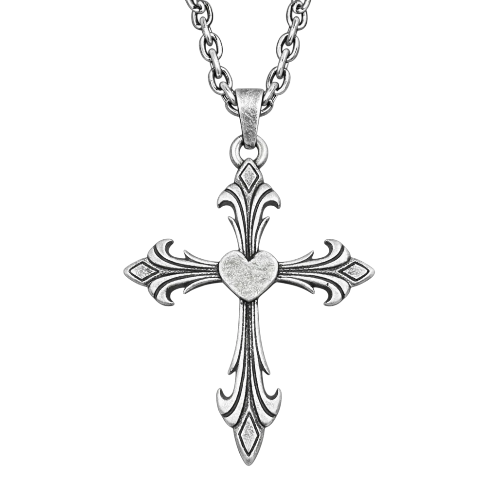 Heartburst Cross Necklace